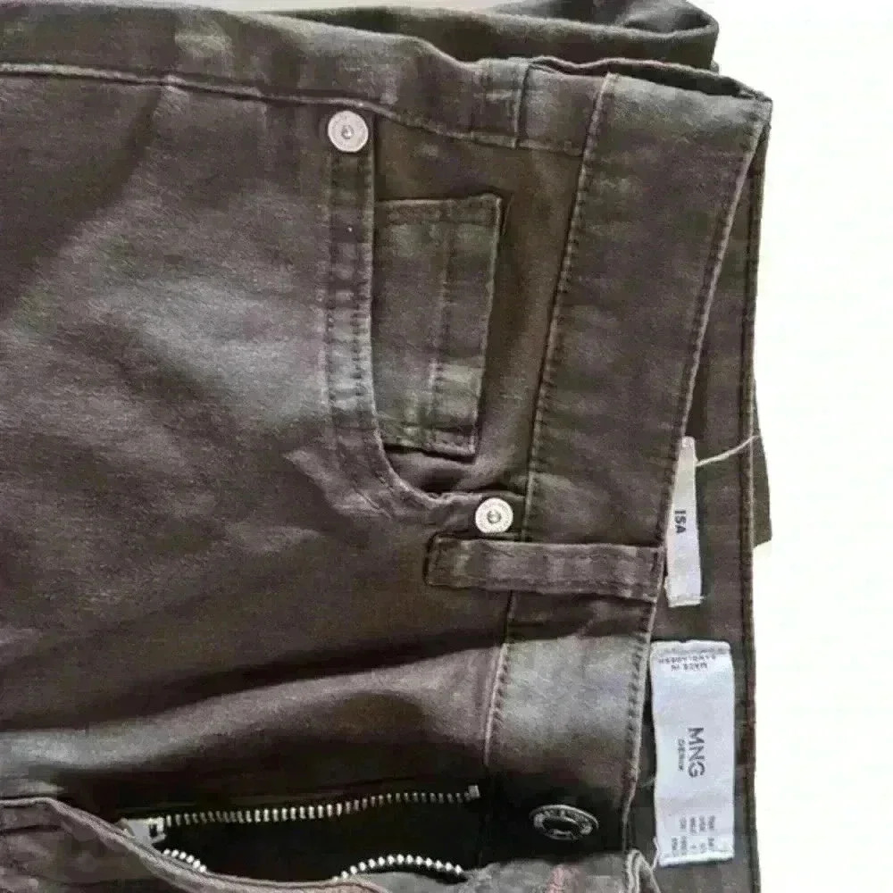 NWT Mango Isa Waxed Coated Skinny Cropped Black Jeans Size 2 - Picture 4 of 5